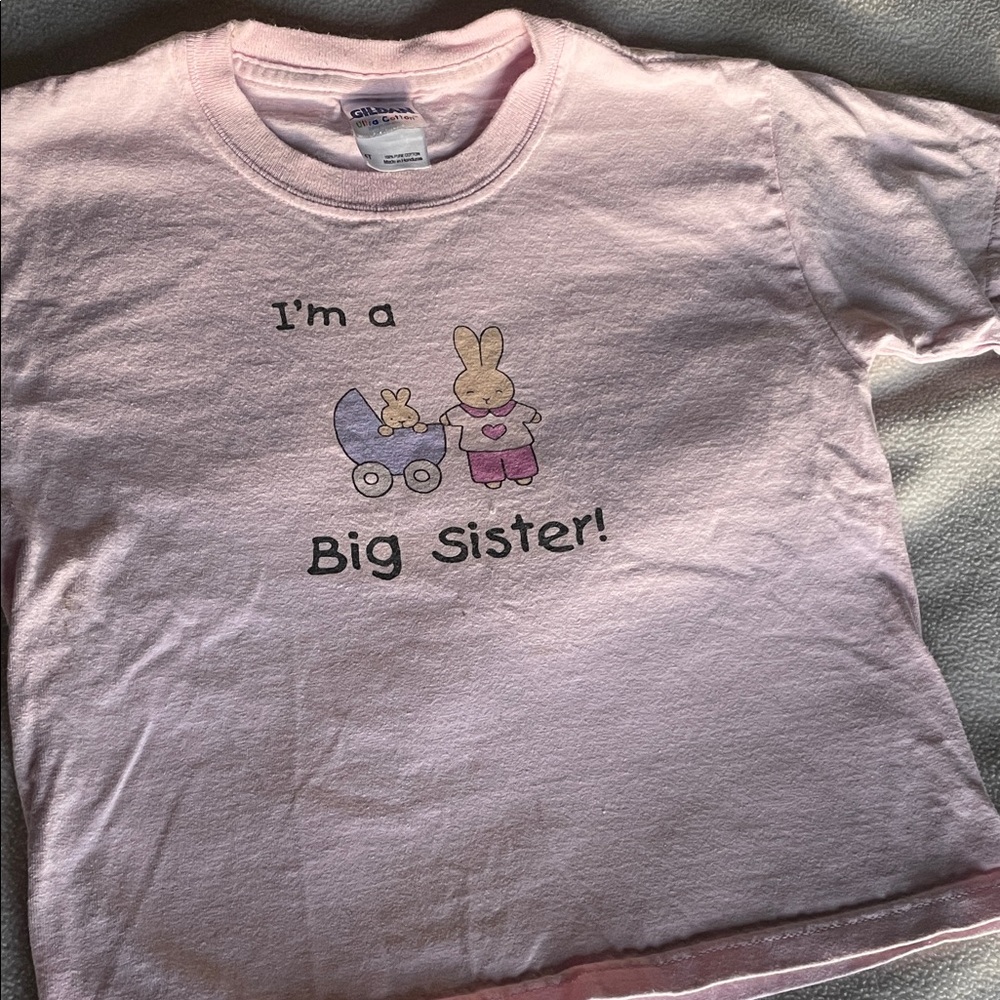 Gildan Light Pink 'Big Sister' Kids T-Shirt